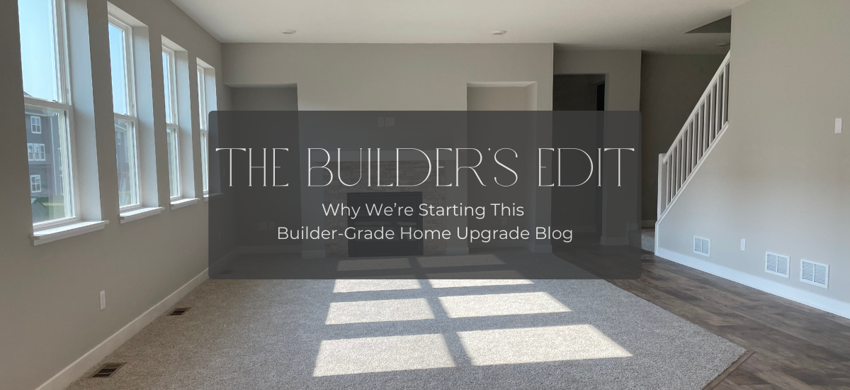 empty living room with the name of the blog overlayed