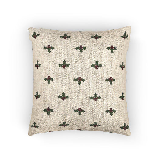 Festive Holly Woven Pillow