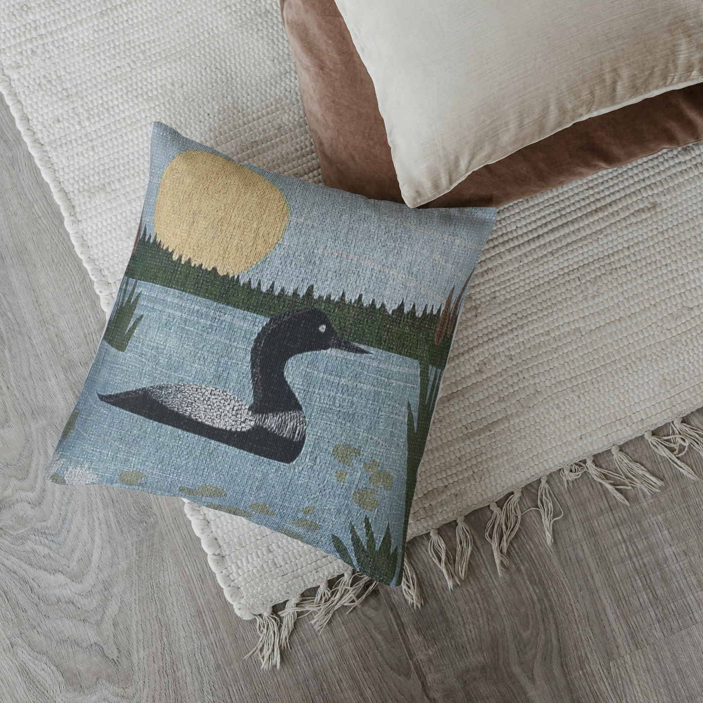 The Lakebound Reverie Woven Pillow