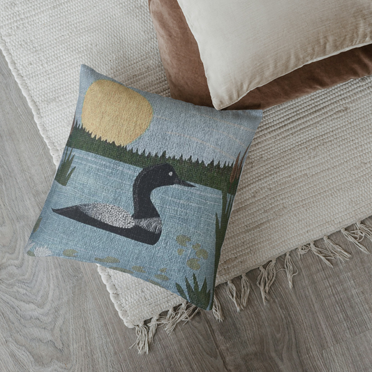 The Loon Lake Woven Pillow