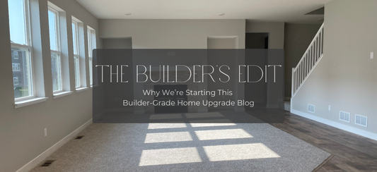 empty living room with the name of the blog overlayed