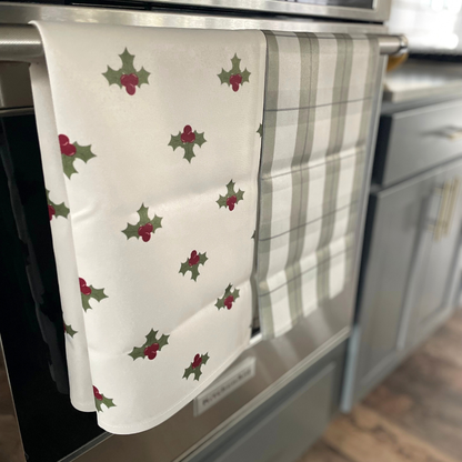 Holly + Plaid Tea Towel Set
