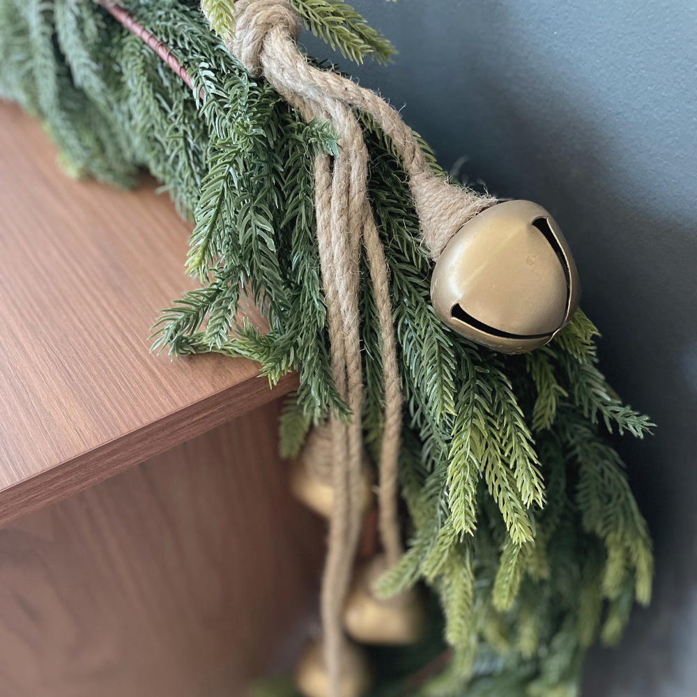 Gold Jingle Bell with Jute Loop