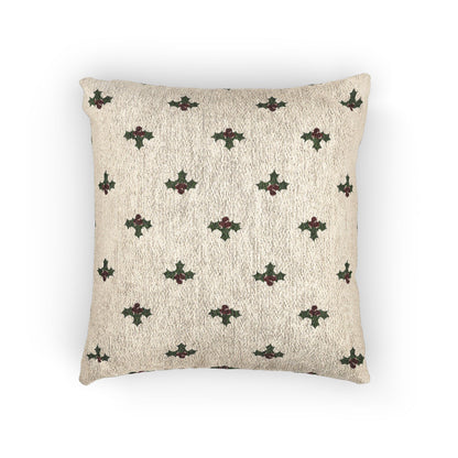 Festive Holly Woven Pillow