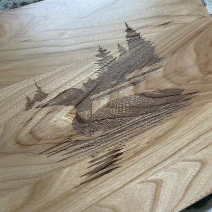 Handcrafted Loon Wood Cutting Board