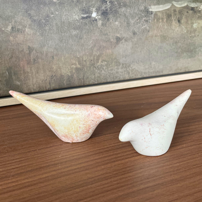 Hand-Carved Stone Birds, Set of 2