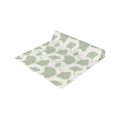 Green Fan Leaf Table Runner