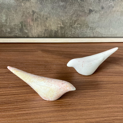 Hand-Carved Stone Birds, Set of 2