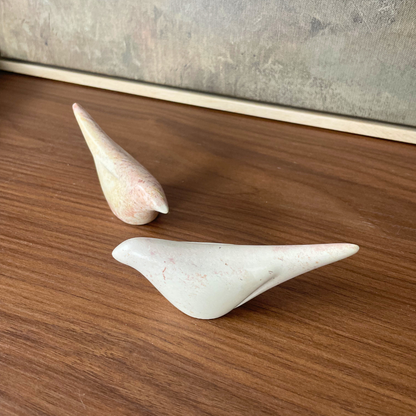 Hand-Carved Stone Birds, Set of 2