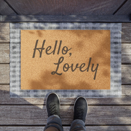 "Hello, Lovely" Coir Doormat