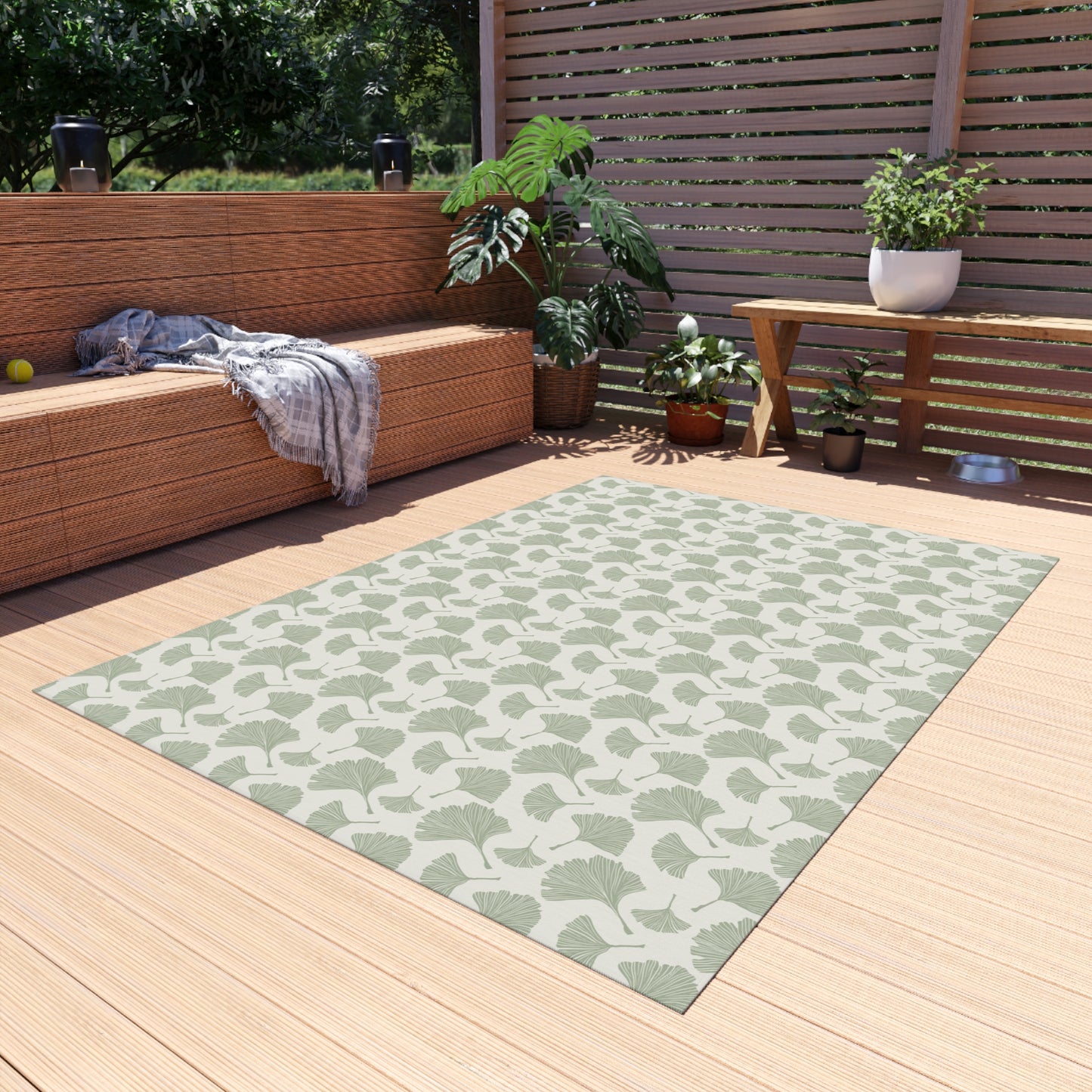 Green Fan Leaf Outdoor Rug - Loonstead Living