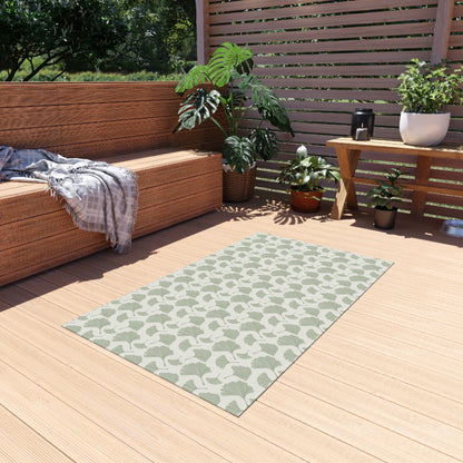 Green Fan Leaf Outdoor Rug - Loonstead Living