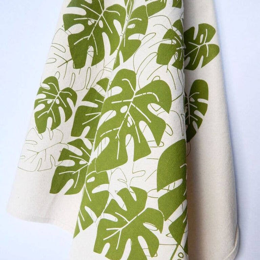 Monstera Handprinted Kitchen Towel - Loonstead Living
