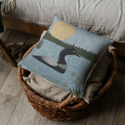 The Loon Lake Woven Pillow