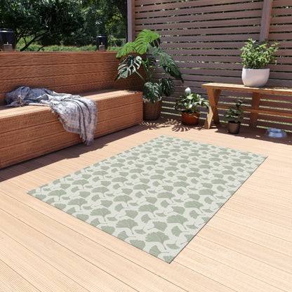 Green Fan Leaf Outdoor Rug - Loonstead Living
