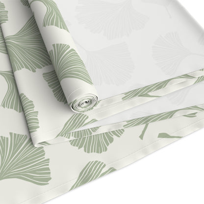 Green Fan Leaf Table Runner