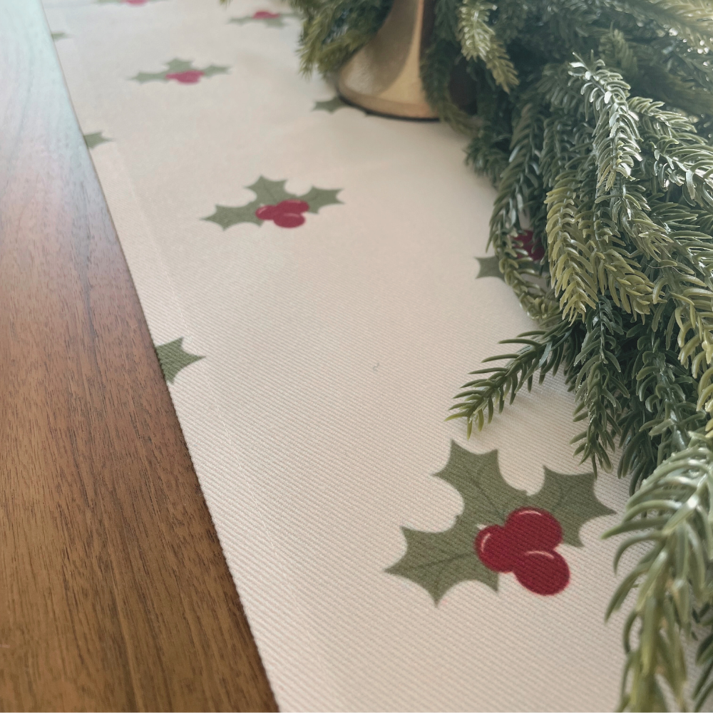 Festive Holly Table Runner