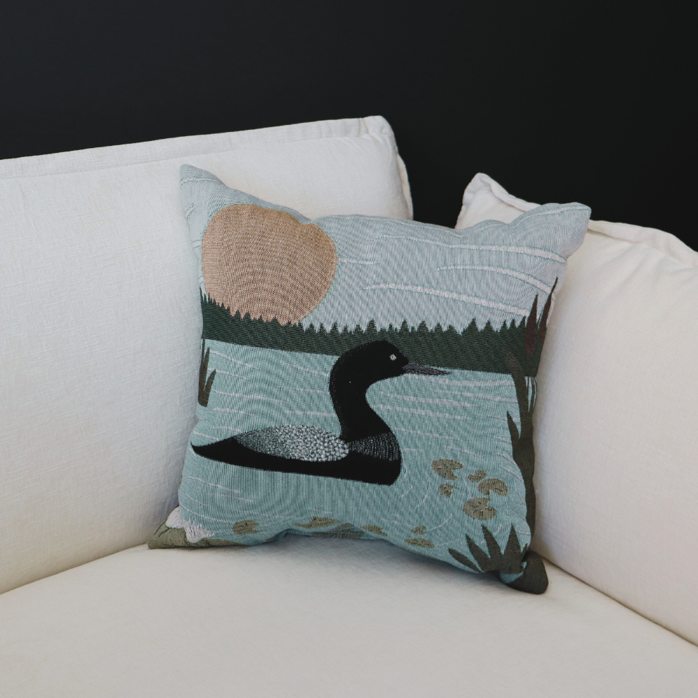 Loon Lake Woven Pillow - Loonstead Living