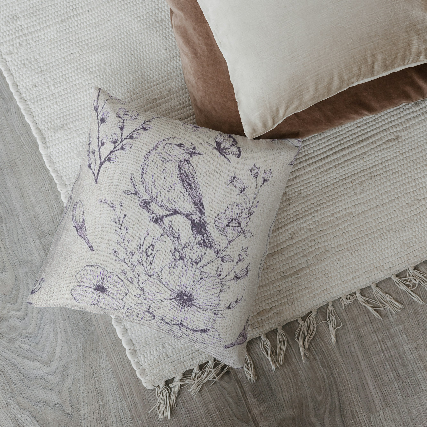 Spring Bird Woven Pillow - Loonstead Living