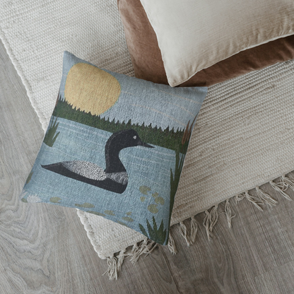The Loon Lake Woven Pillow