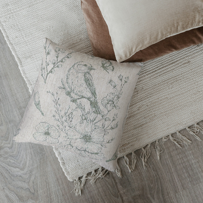 Spring Bird Woven Pillow - Loonstead Living