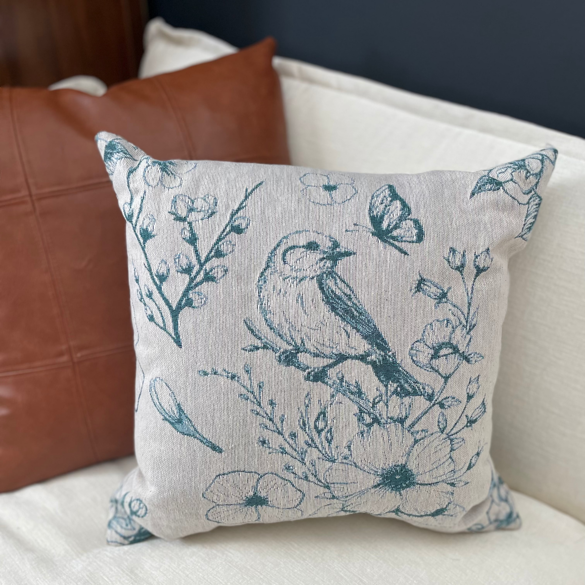 Spring Bird Woven Pillow - Loonstead Living