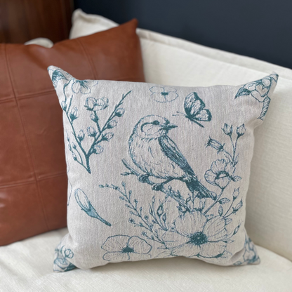Spring Bird Woven Pillow - Loonstead Living