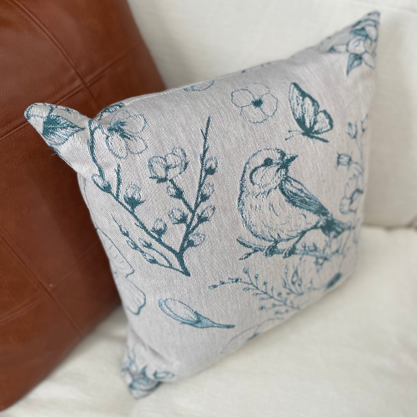 Spring Bird Woven Pillow - Loonstead Living
