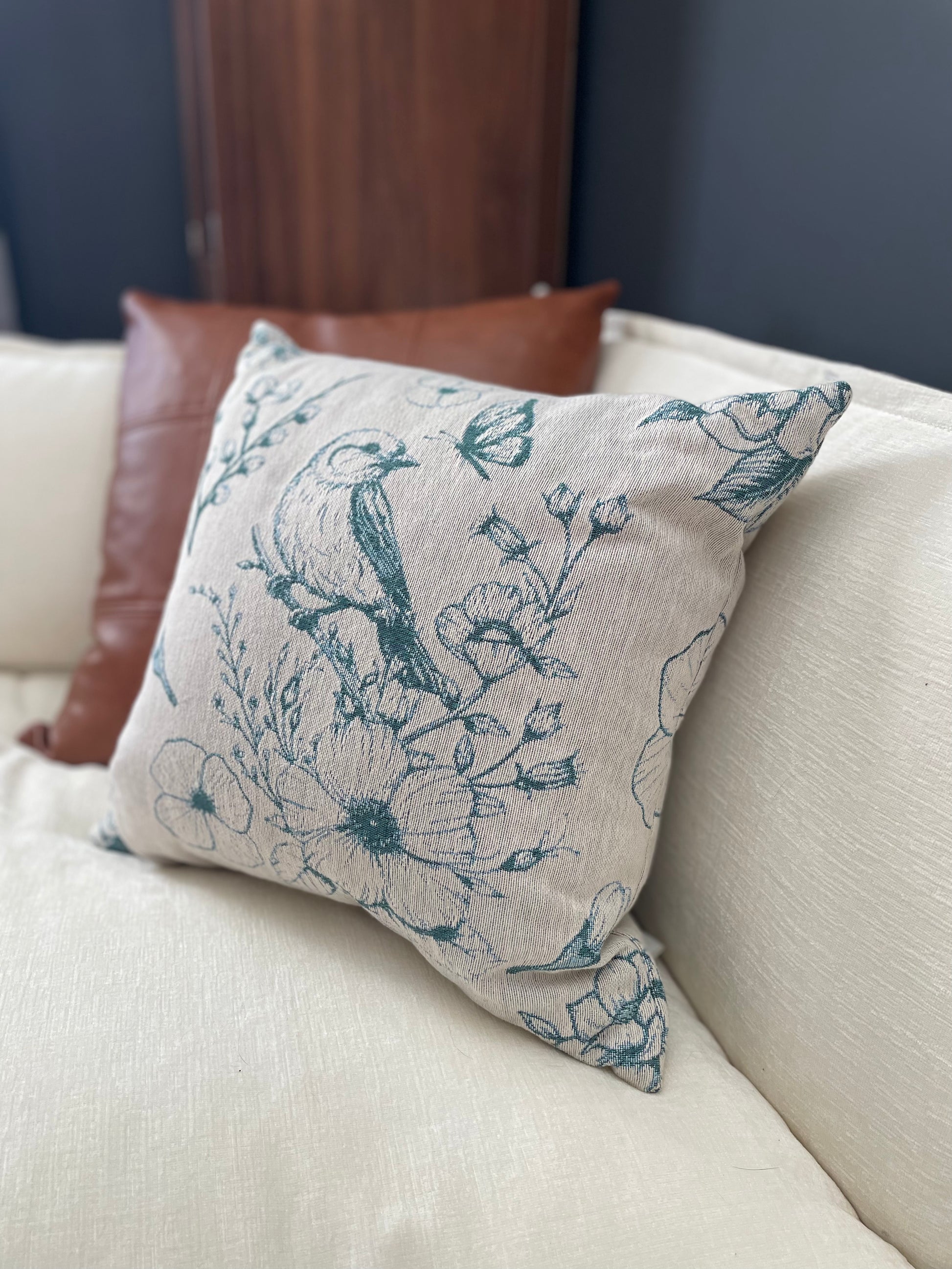 Spring Bird Woven Pillow - Loonstead Living