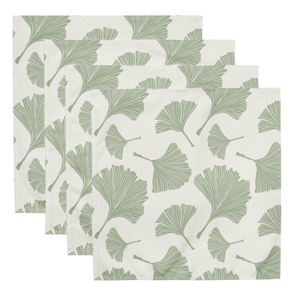 Green Fan Leaf Cloth Napkins - Set of 4 - Loonstead Living