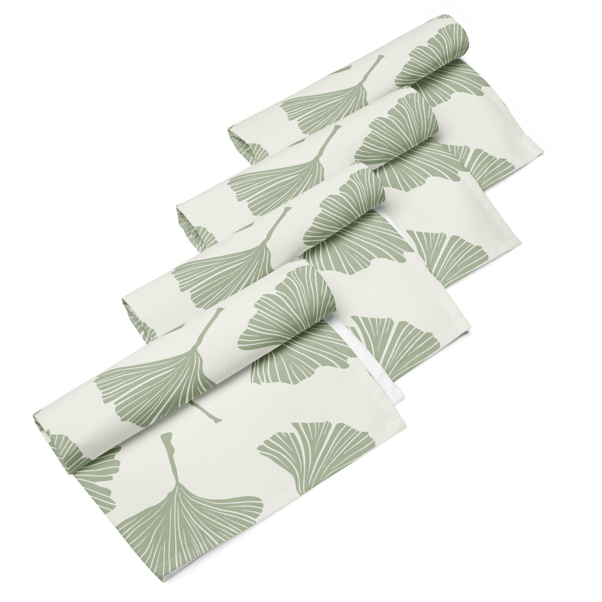 Green Fan Leaf Cloth Napkins - Set of 4 - Loonstead Living