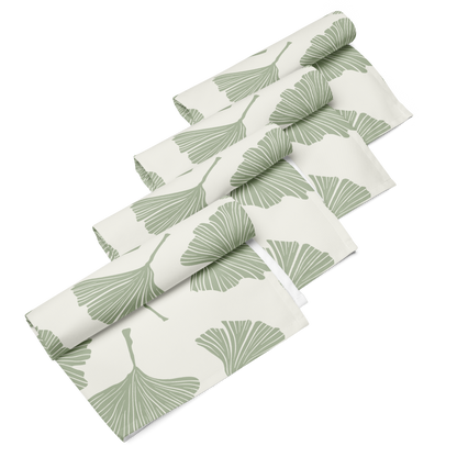 Green Fan Leaf Cloth Napkins - Set of 4 - Loonstead Living