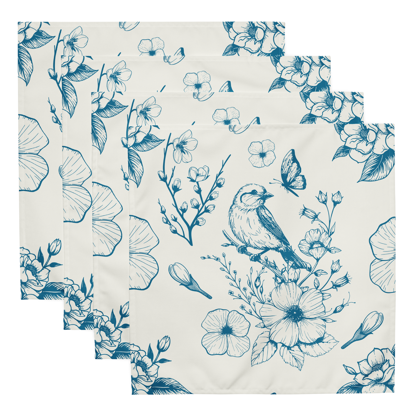 Blue Bird Napkins - Set of 4 - Loonstead Living