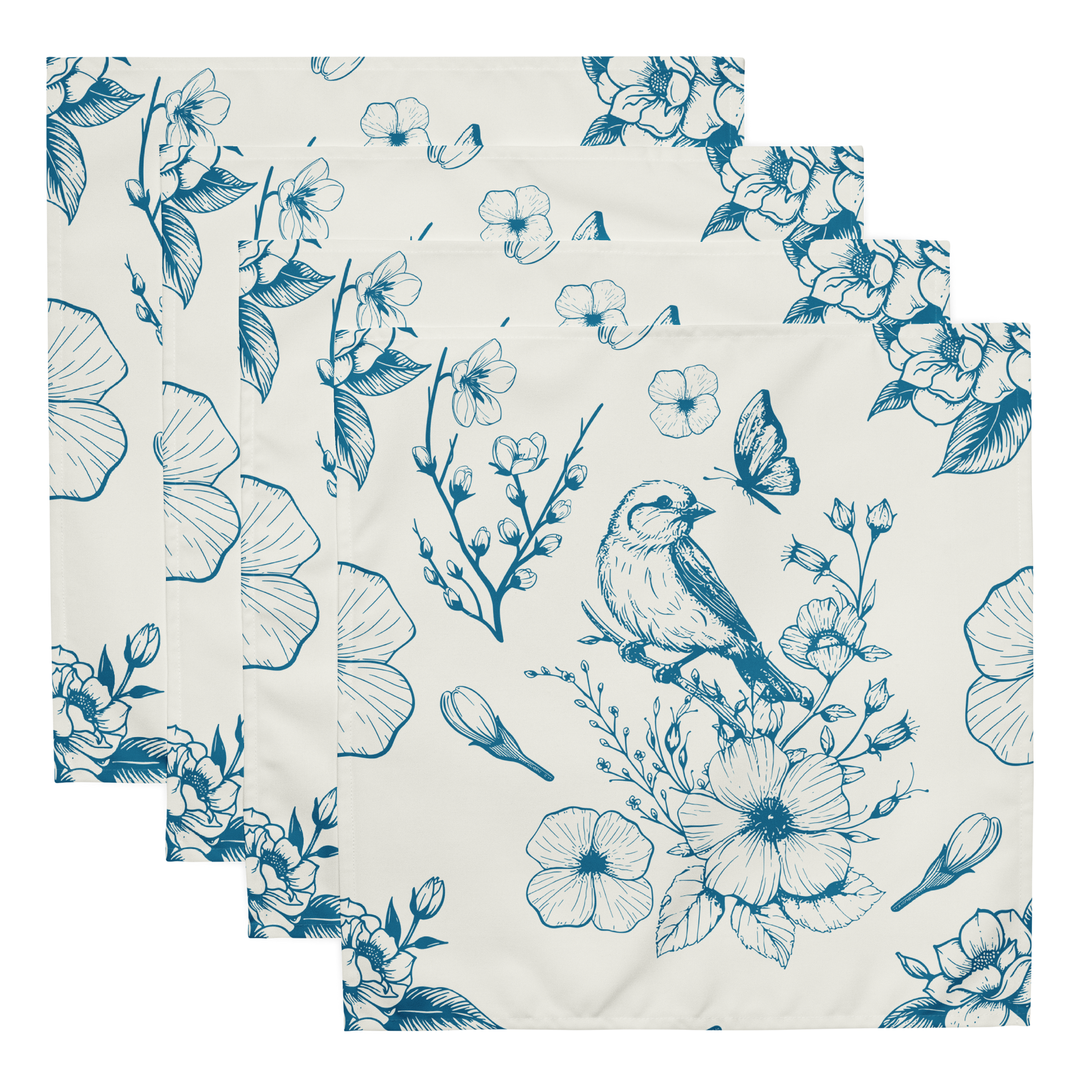 Blue Bird Napkins - Set of 4 - Loonstead Living