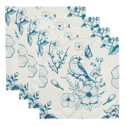 Blue Bird Napkins - Set of 4 - Loonstead Living