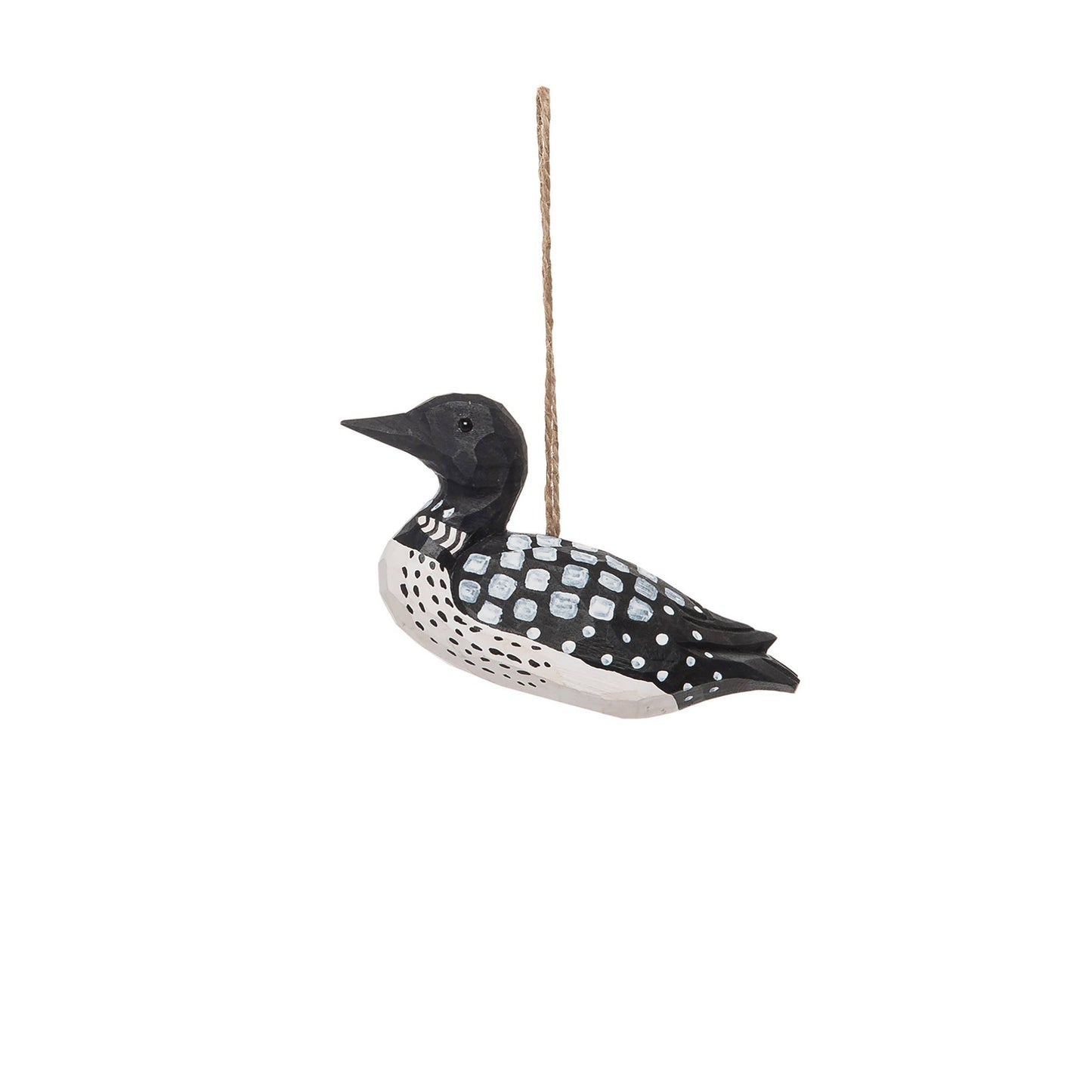 Hand-Carved Wood Loon Ornament