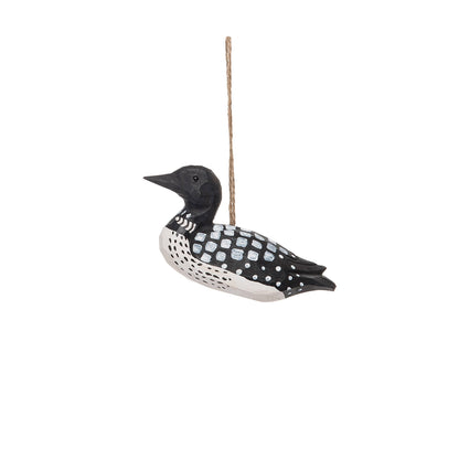 Hand-Carved Wood Loon Ornament