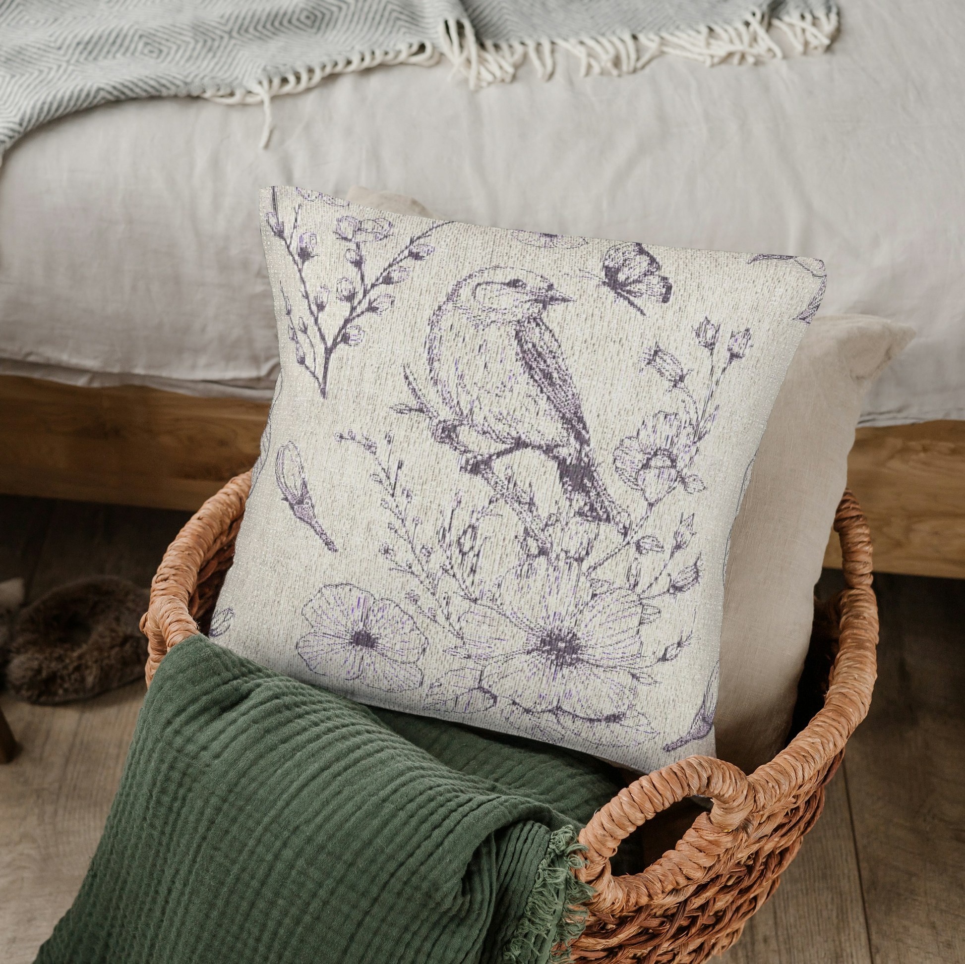 Spring Bird Woven Pillow - Loonstead Living