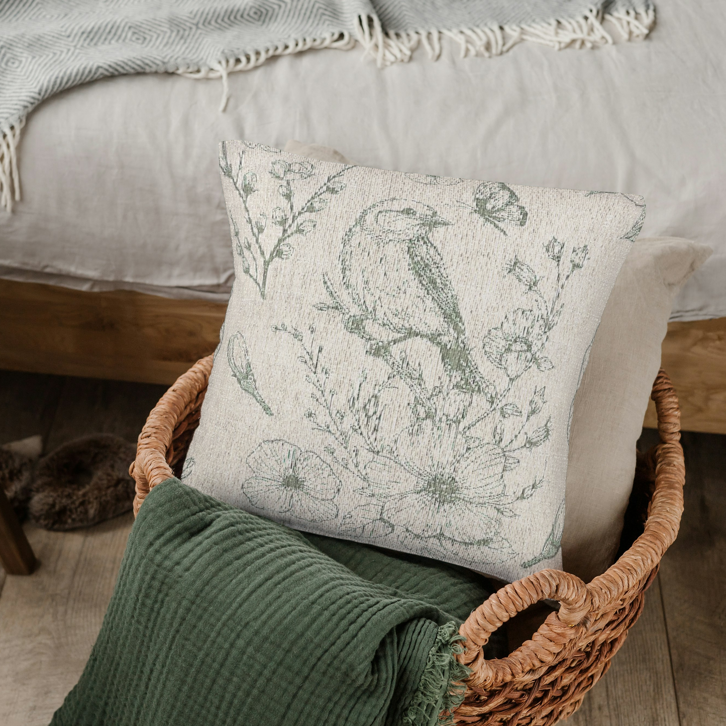 Spring Bird Woven Pillow - Loonstead Living