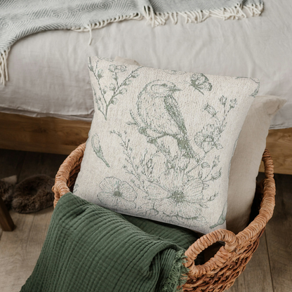 Spring Bird Woven Pillow - Loonstead Living